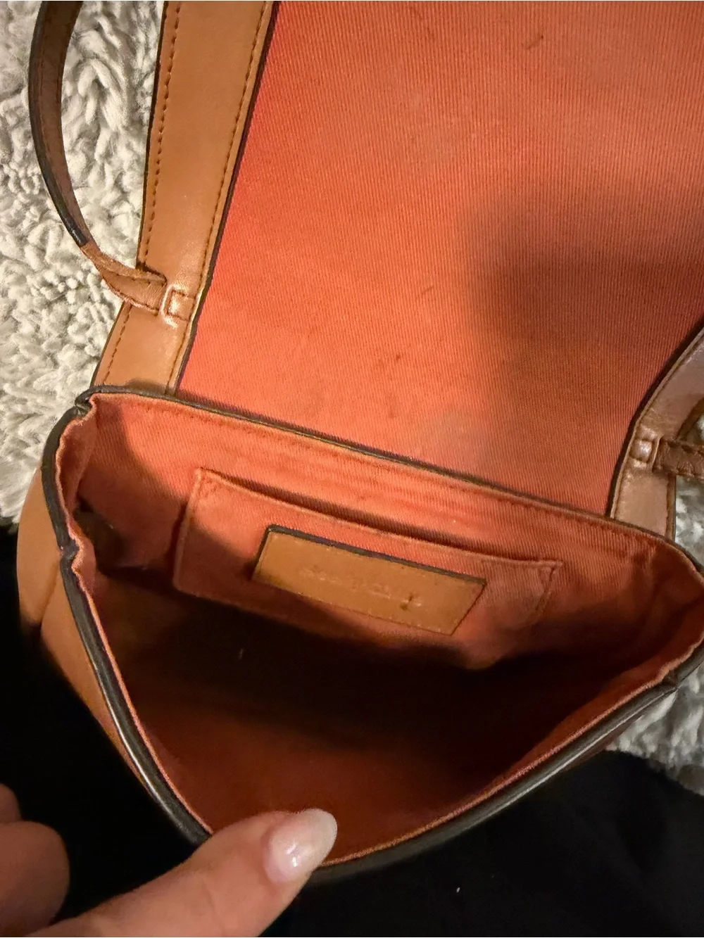 See By Chloe Tan Leather Small Crossbody with Gold Ring Detail